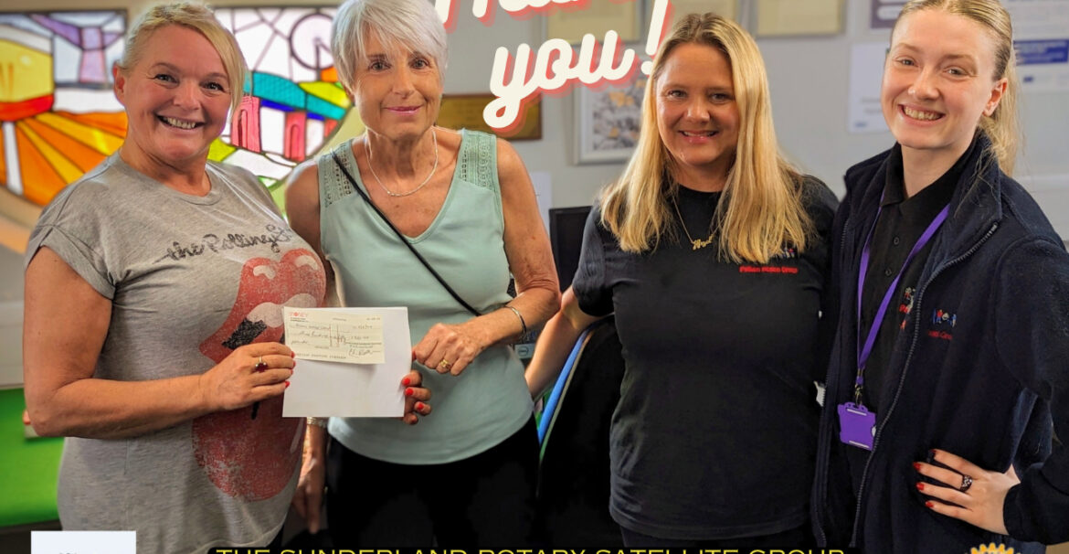 The sunderland rotary satellite group, generously donated a cheq